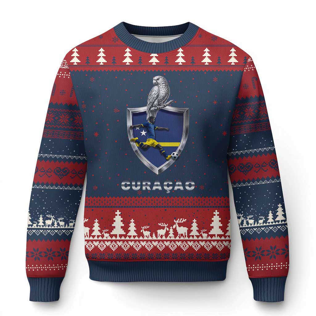 Supporting Curacao Soccer 2026 Ugly Christmas Sweater Caribbean Team Pride Gift