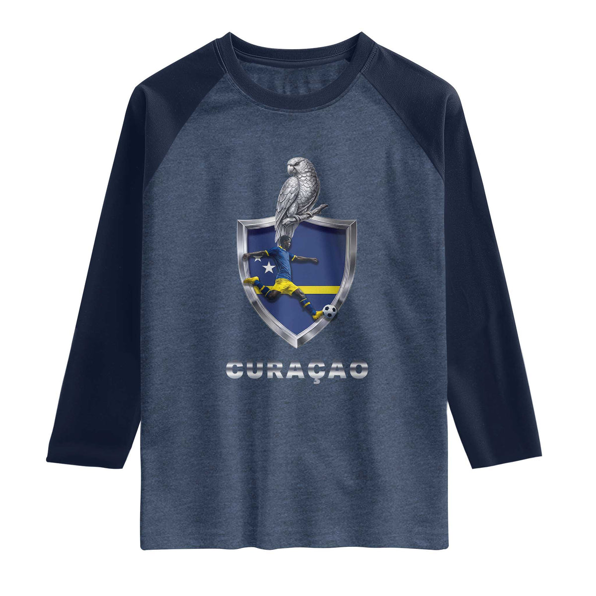 Supporting Curacao Soccer 2026 Raglan Shirt Caribbean Team Pride Gift