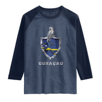 Supporting Curacao Soccer 2026 Raglan Shirt Caribbean Team Pride Gift