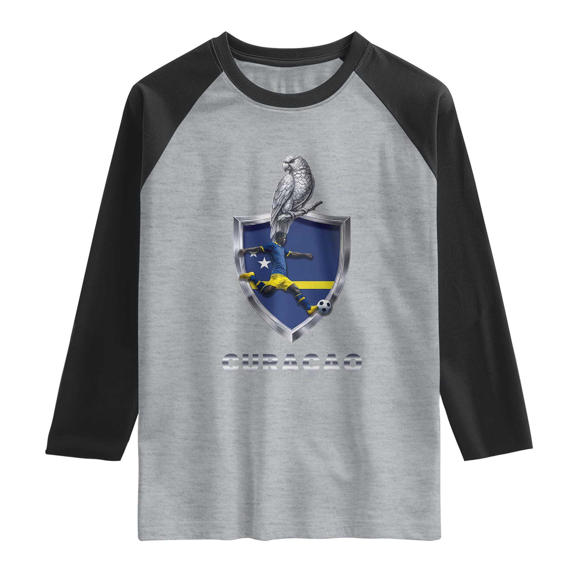Supporting Curacao Soccer 2026 Raglan Shirt Caribbean Team Pride Gift
