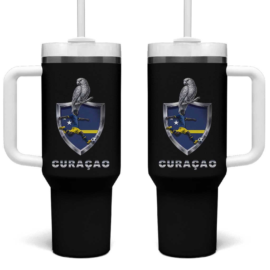 Supporting Curacao Soccer 2026 Tumbler With Handle Caribbean Team Pride Gift