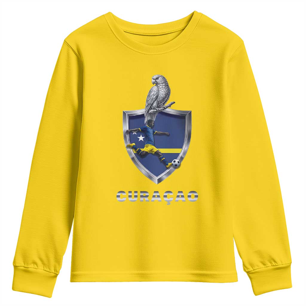 Supporting Curacao Soccer 2026 Youth Sweatshirt Caribbean Team Pride Gift