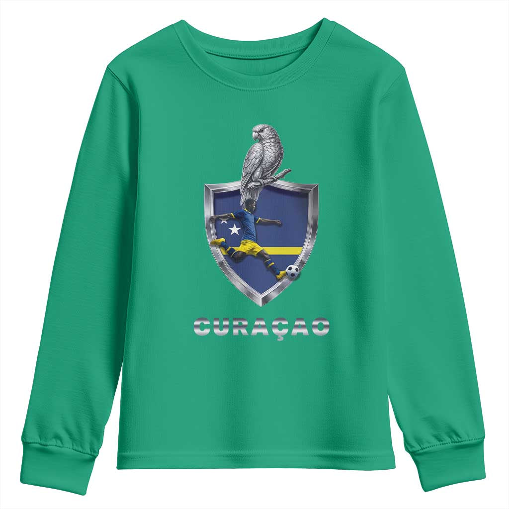 Supporting Curacao Soccer 2026 Youth Sweatshirt Caribbean Team Pride Gift