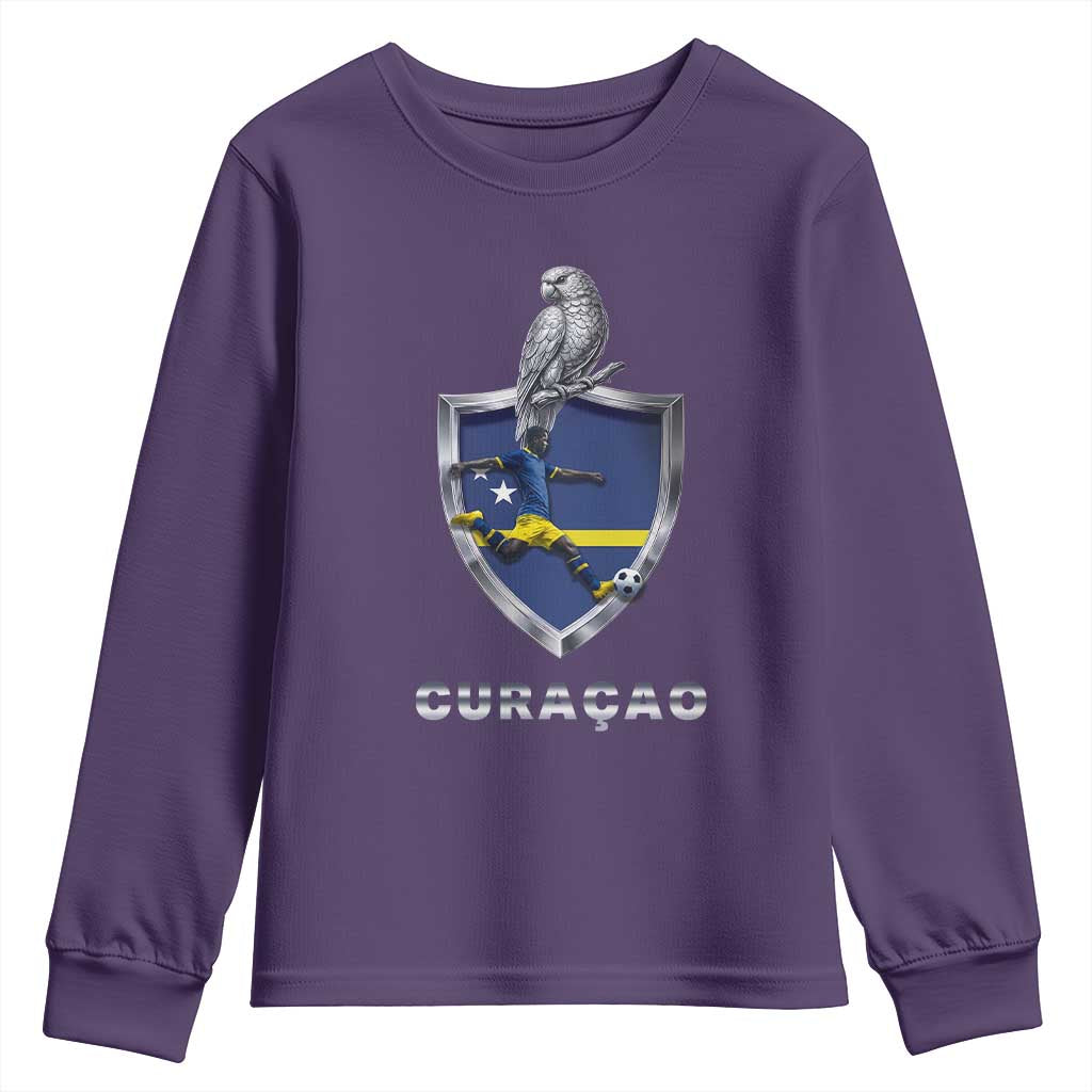 Supporting Curacao Soccer 2026 Youth Sweatshirt Caribbean Team Pride Gift