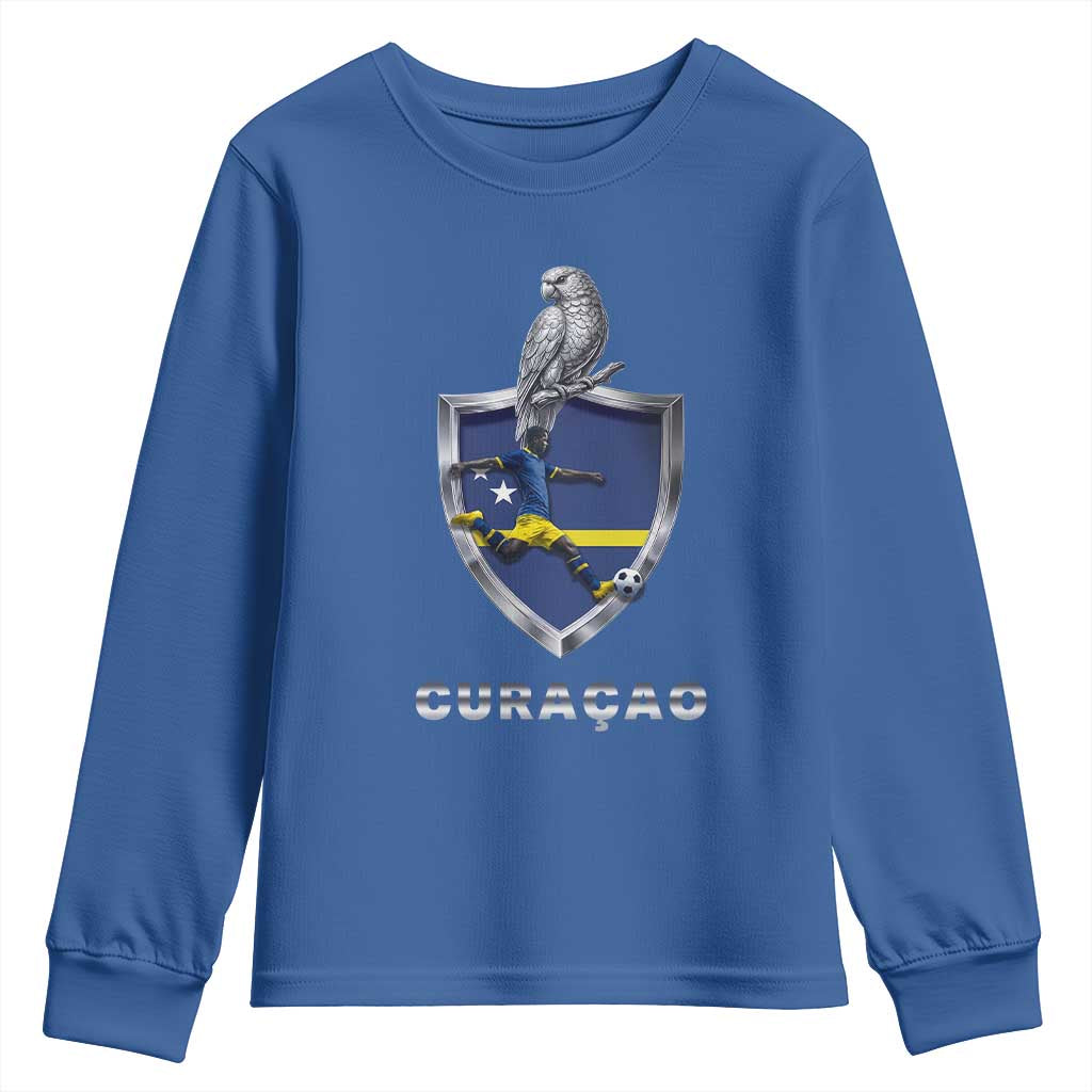 Supporting Curacao Soccer 2026 Youth Sweatshirt Caribbean Team Pride Gift