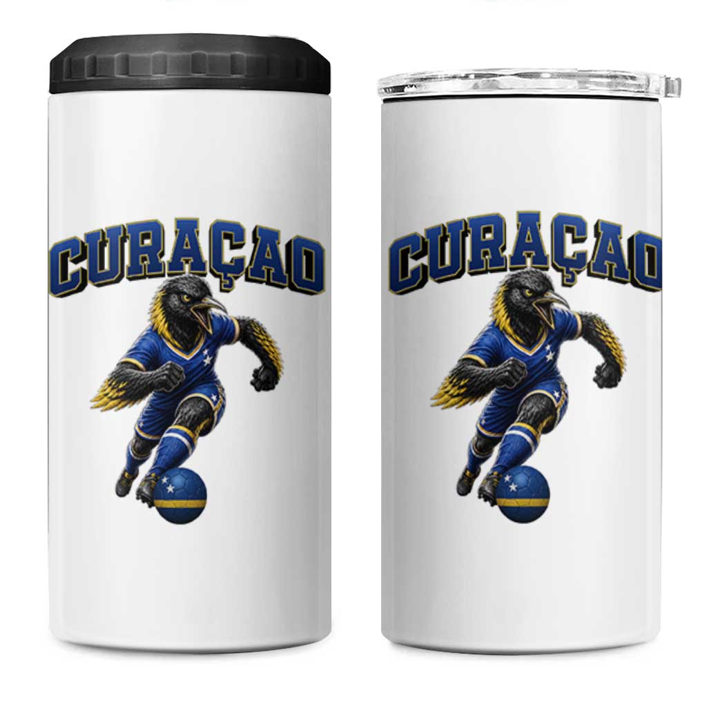 Funny Curacao Bird Soccer Lover 4 in 1 Can Cooler Tumbler Caribbean Island Gift