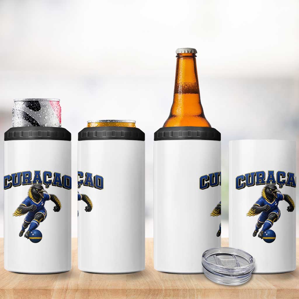 Funny Curacao Bird Soccer Lover 4 in 1 Can Cooler Tumbler Caribbean Island Gift