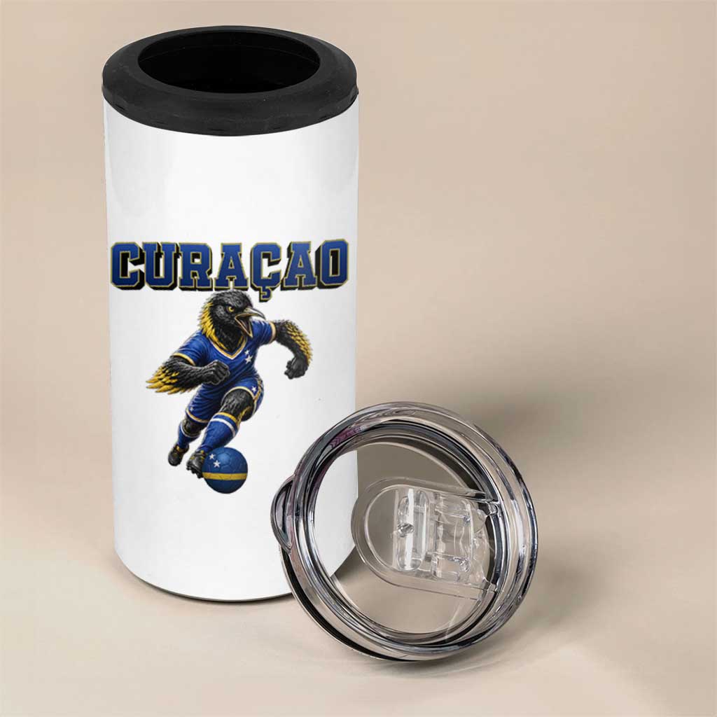 Funny Curacao Bird Soccer Lover 4 in 1 Can Cooler Tumbler Caribbean Island Gift