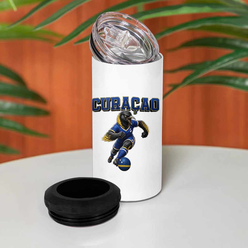 Funny Curacao Bird Soccer Lover 4 in 1 Can Cooler Tumbler Caribbean Island Gift