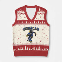 Funny Curacao Bird Soccer Lover V-Neck Knit Sweater Vest Caribbean Island Gift