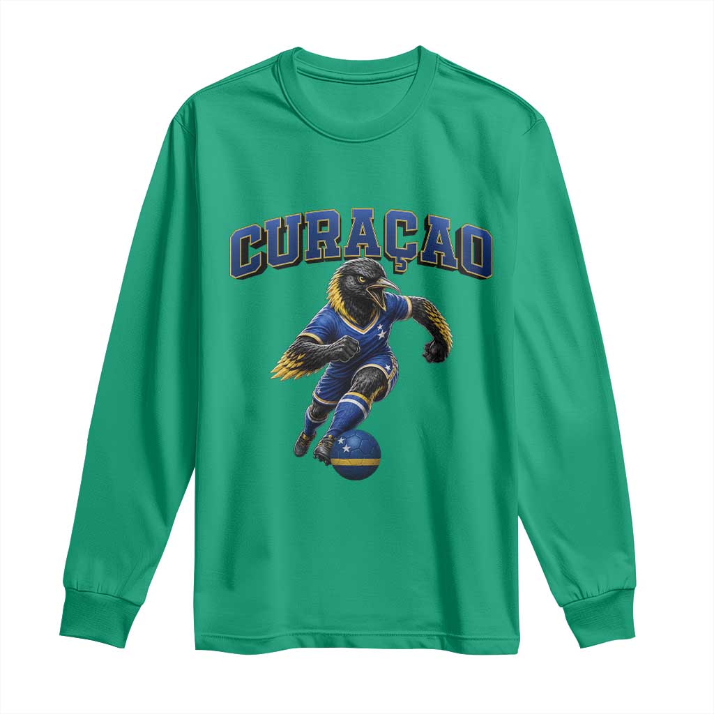 Funny Curacao Bird Soccer Lover Long Sleeve Shirt Caribbean Island Gift