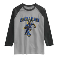 Funny Curacao Bird Soccer Lover Raglan Shirt Caribbean Island Gift