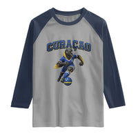 Funny Curacao Bird Soccer Lover Raglan Shirt Caribbean Island Gift