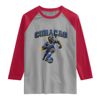 Funny Curacao Bird Soccer Lover Raglan Shirt Caribbean Island Gift