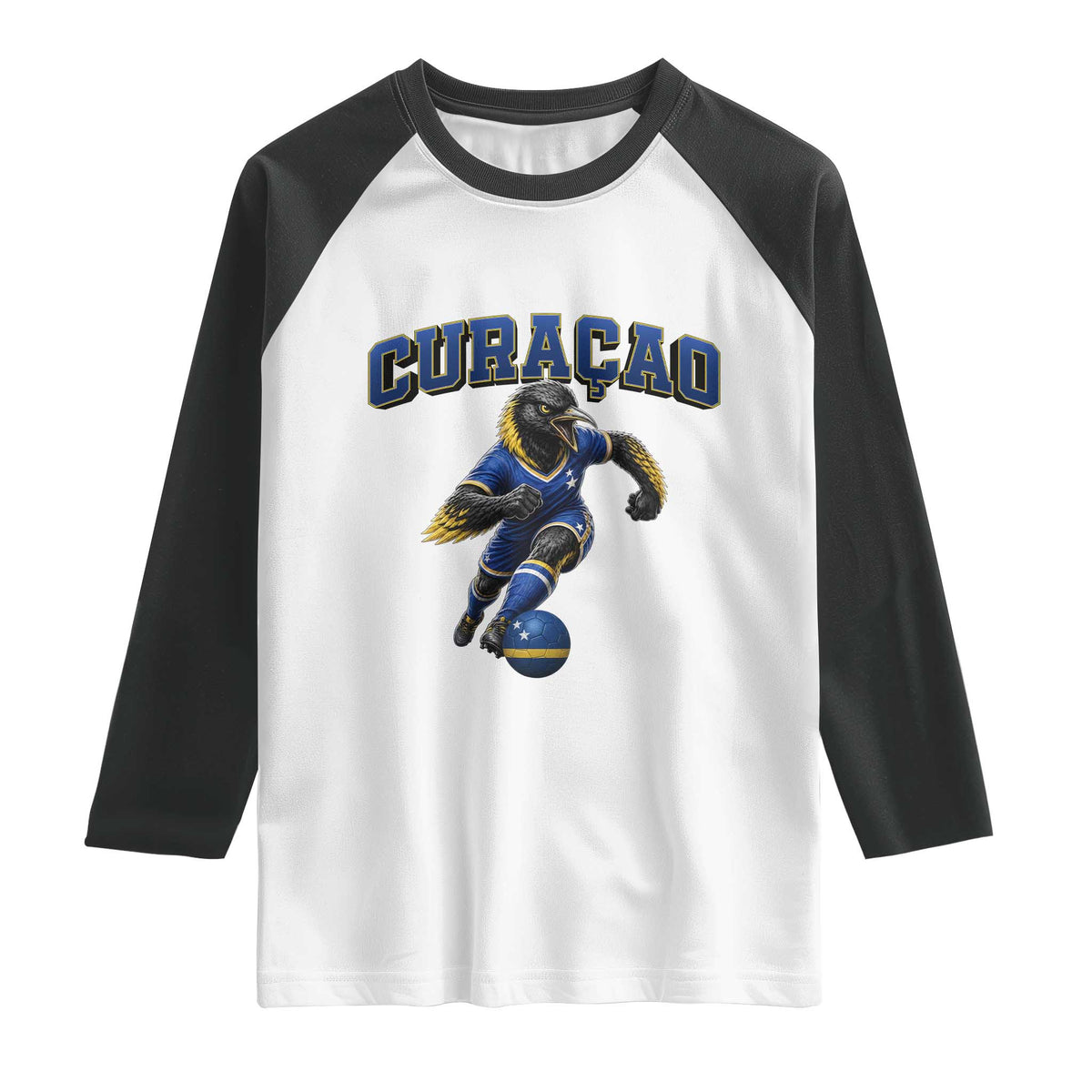 Funny Curacao Bird Soccer Lover Raglan Shirt Caribbean Island Gift