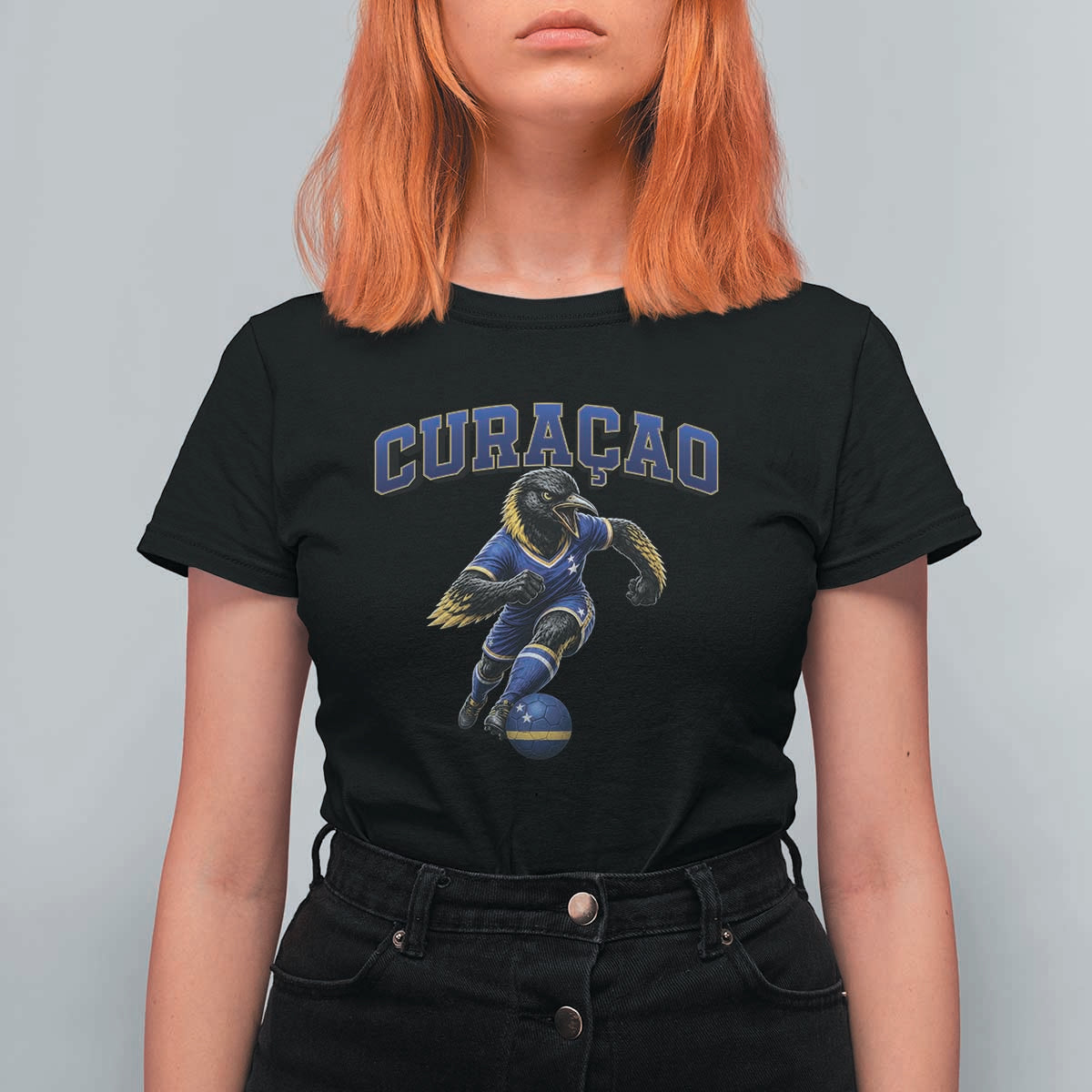 Funny Curacao Bird Soccer Lover T Shirt For Women Caribbean Island Gift