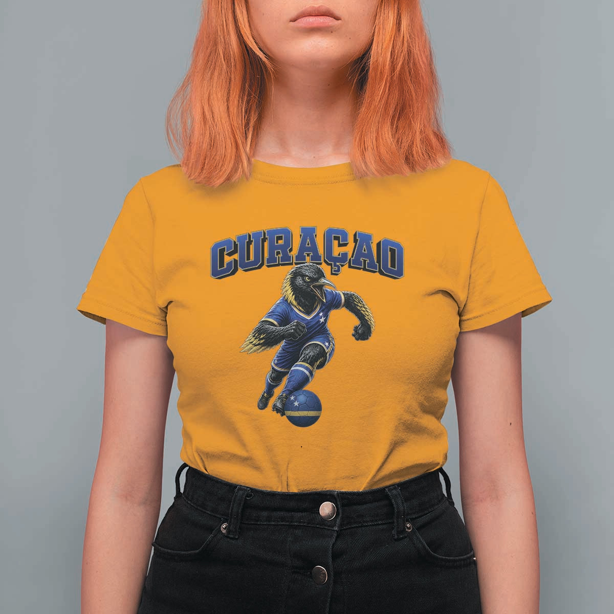 Funny Curacao Bird Soccer Lover T Shirt For Women Caribbean Island Gift