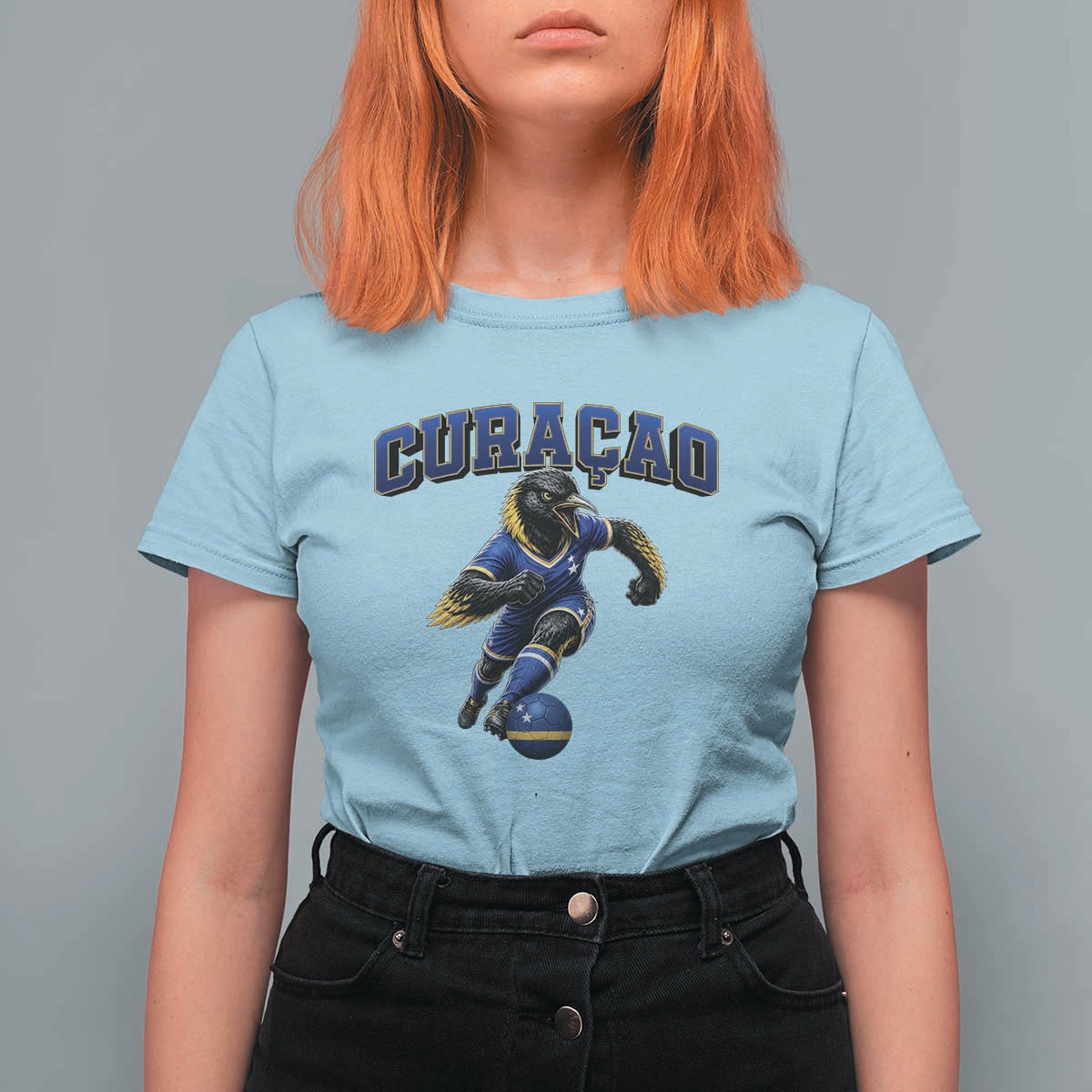 Funny Curacao Bird Soccer Lover T Shirt For Women Caribbean Island Gift