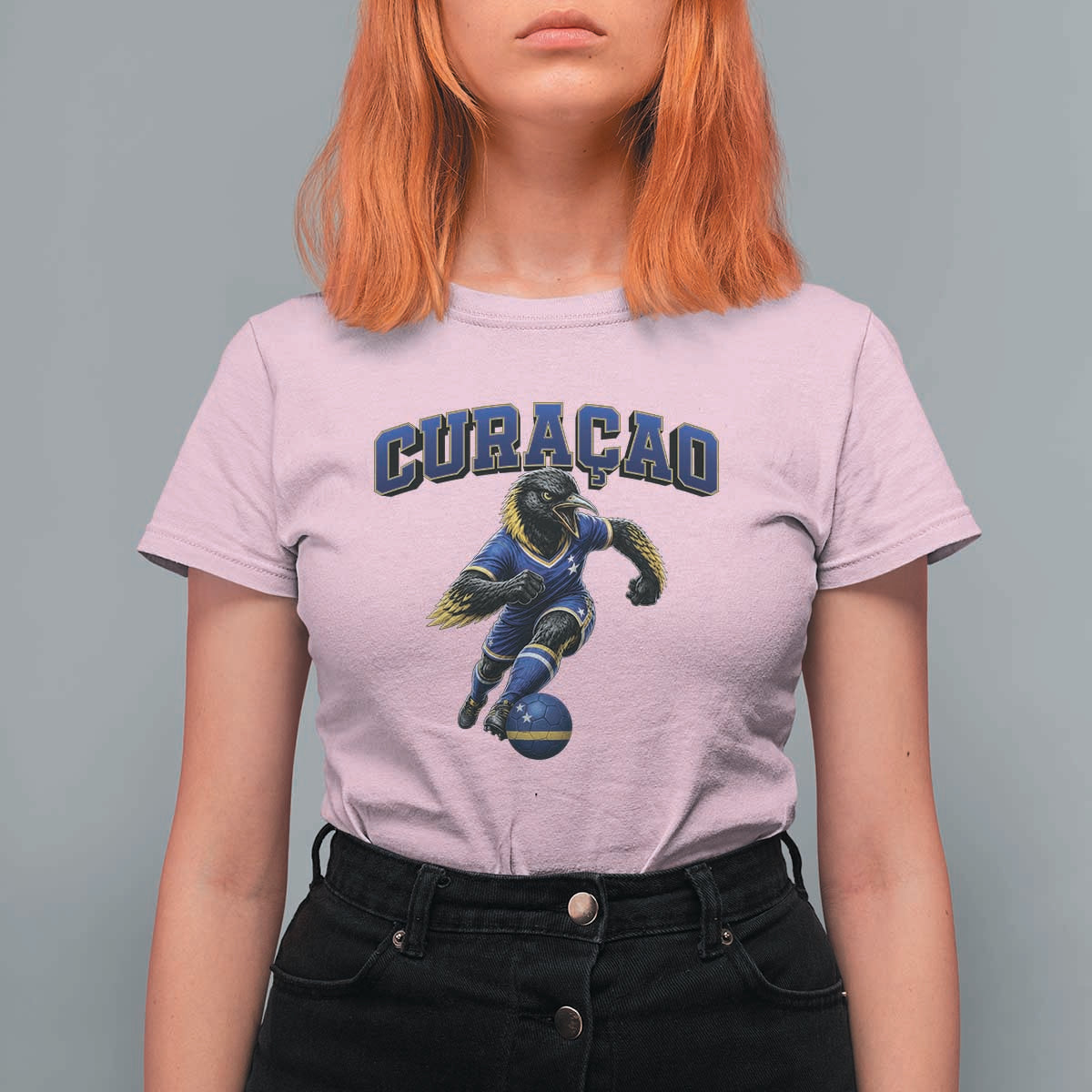 Funny Curacao Bird Soccer Lover T Shirt For Women Caribbean Island Gift
