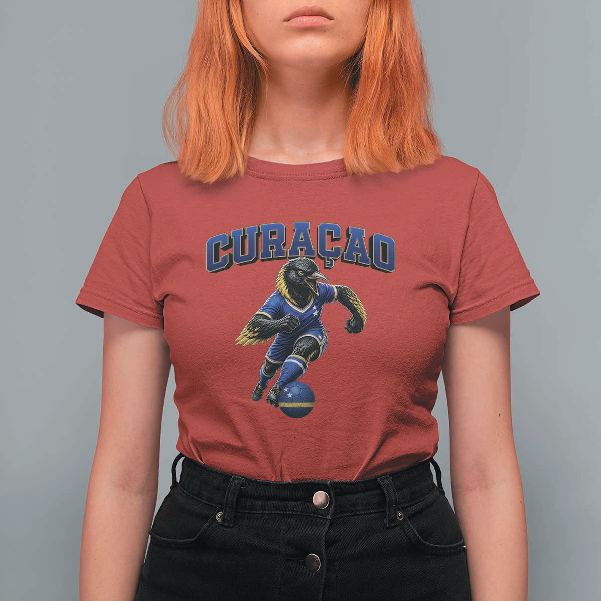 Funny Curacao Bird Soccer Lover T Shirt For Women Caribbean Island Gift