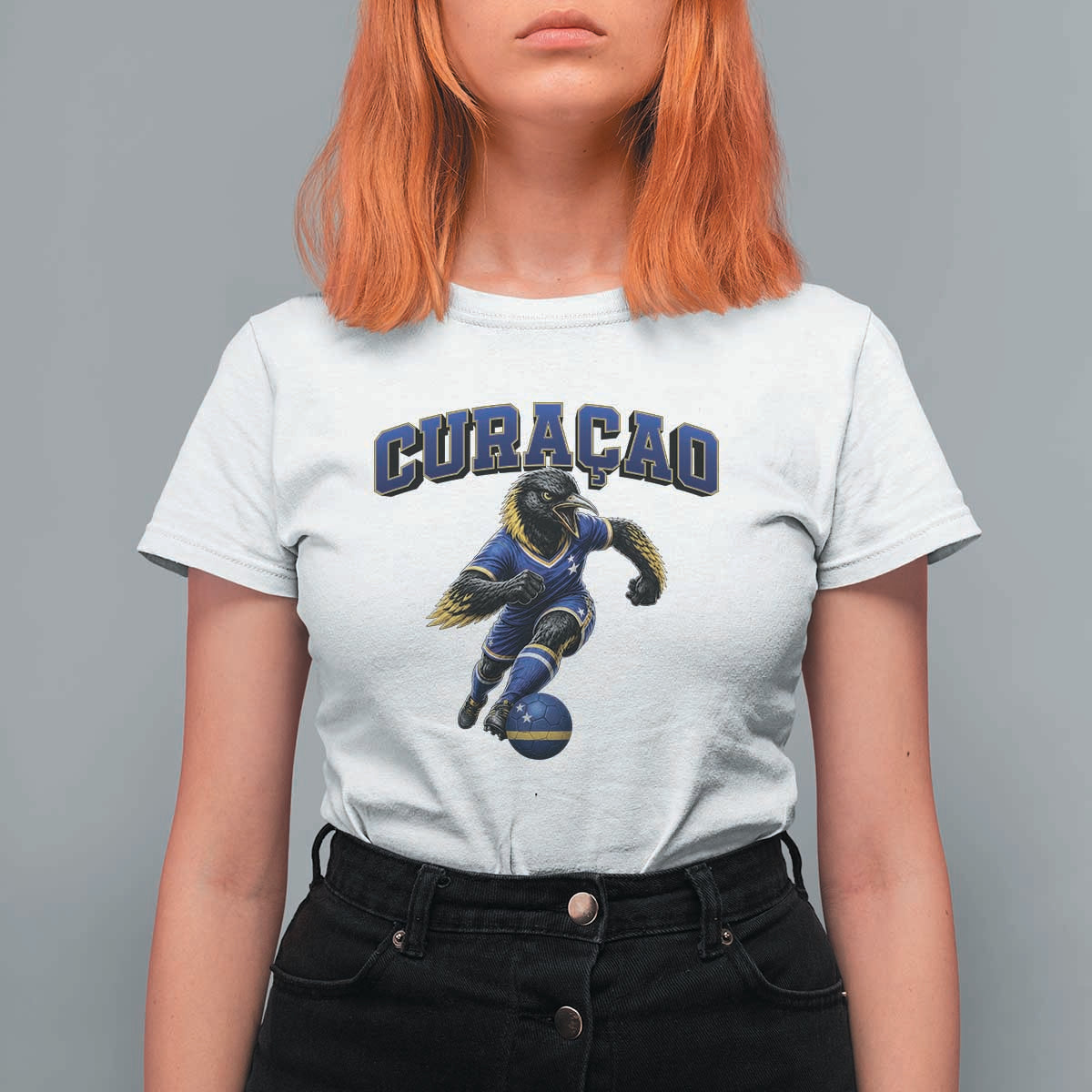 Funny Curacao Bird Soccer Lover T Shirt For Women Caribbean Island Gift