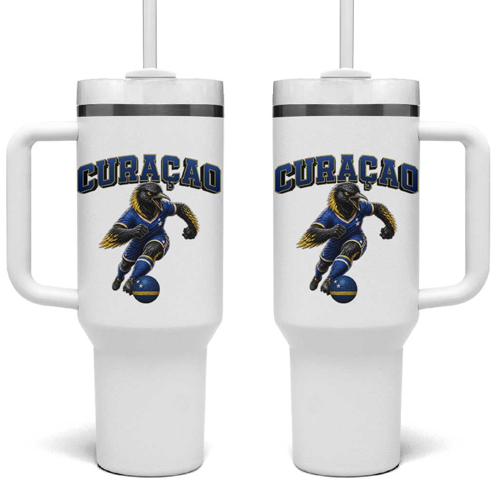 Funny Curacao Bird Soccer Lover Tumbler With Handle Caribbean Island Gift