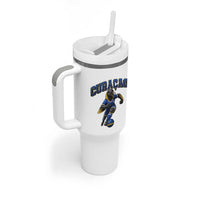 Funny Curacao Bird Soccer Lover Tumbler With Handle Caribbean Island Gift