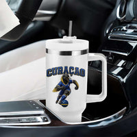 Funny Curacao Bird Soccer Lover Tumbler With Handle Caribbean Island Gift