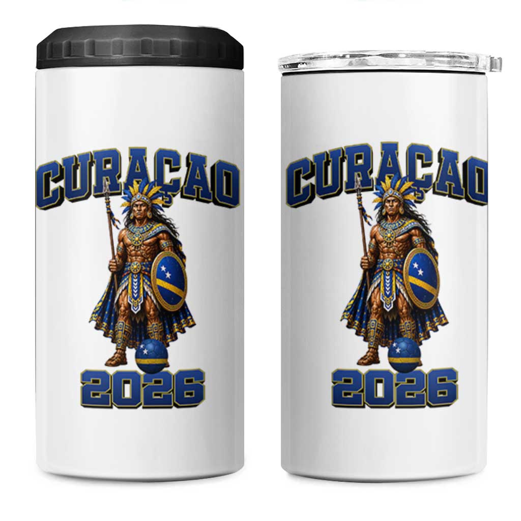Curacao Warrior Football Fan 4 in 1 Can Cooler Tumbler Proud Island Game Day Gift