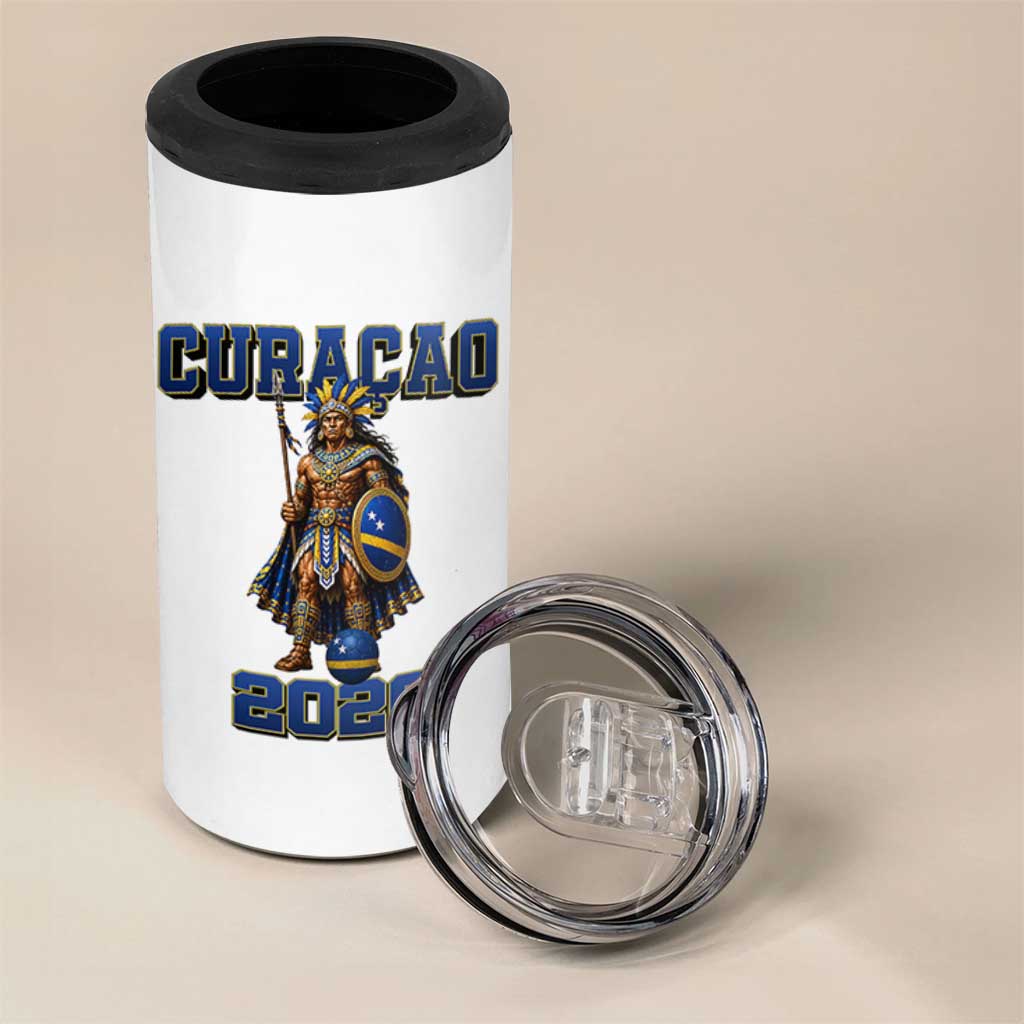 Curacao Warrior Football Fan 4 in 1 Can Cooler Tumbler Proud Island Game Day Gift