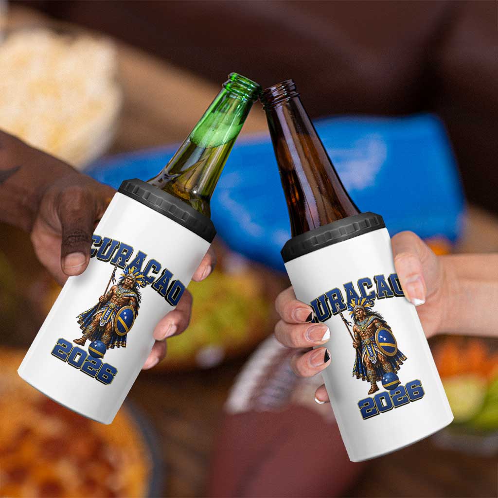 Curacao Warrior Football Fan 4 in 1 Can Cooler Tumbler Proud Island Game Day Gift