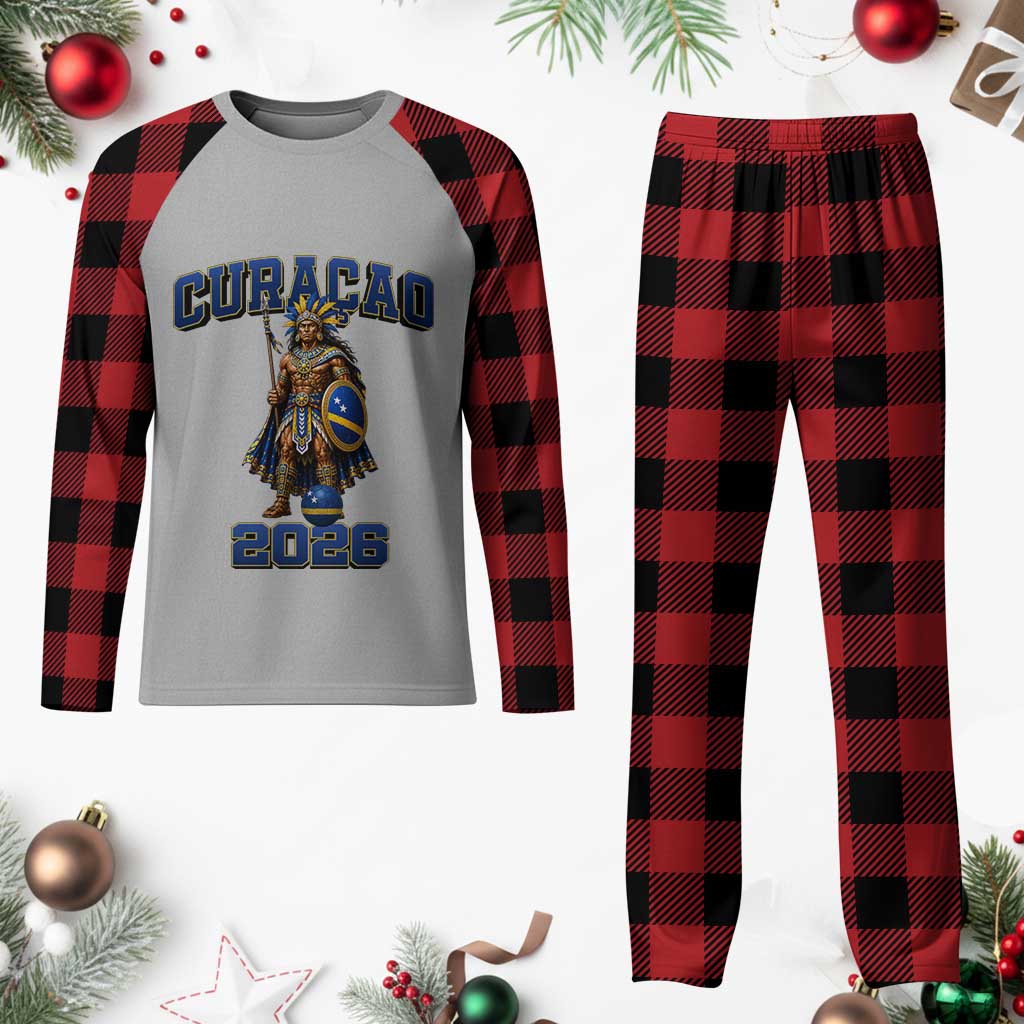 Curacao Warrior Football Fan Plaid Pajama Set Proud Island Game Day Gift