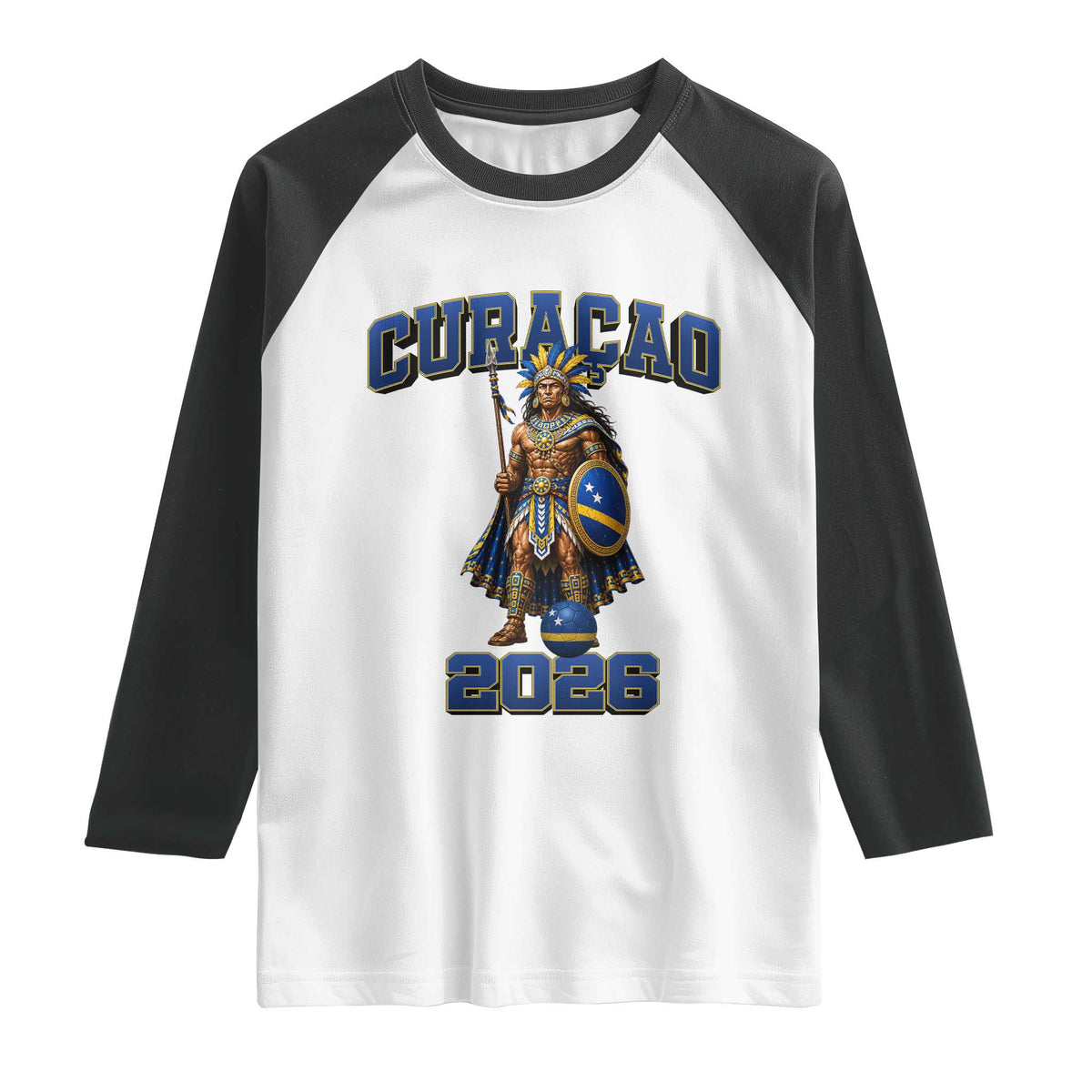 Curacao Warrior Football Fan Raglan Shirt Proud Island Game Day Gift