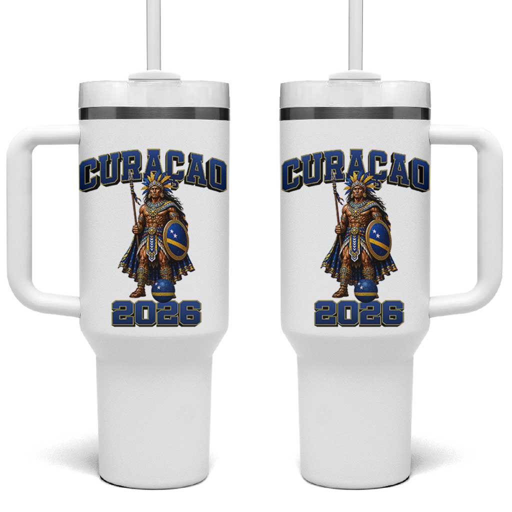 Curacao Warrior Football Fan Tumbler With Handle Proud Island Game Day Gift