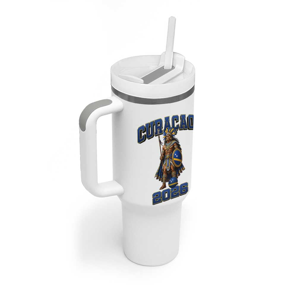 Curacao Warrior Football Fan Tumbler With Handle Proud Island Game Day Gift