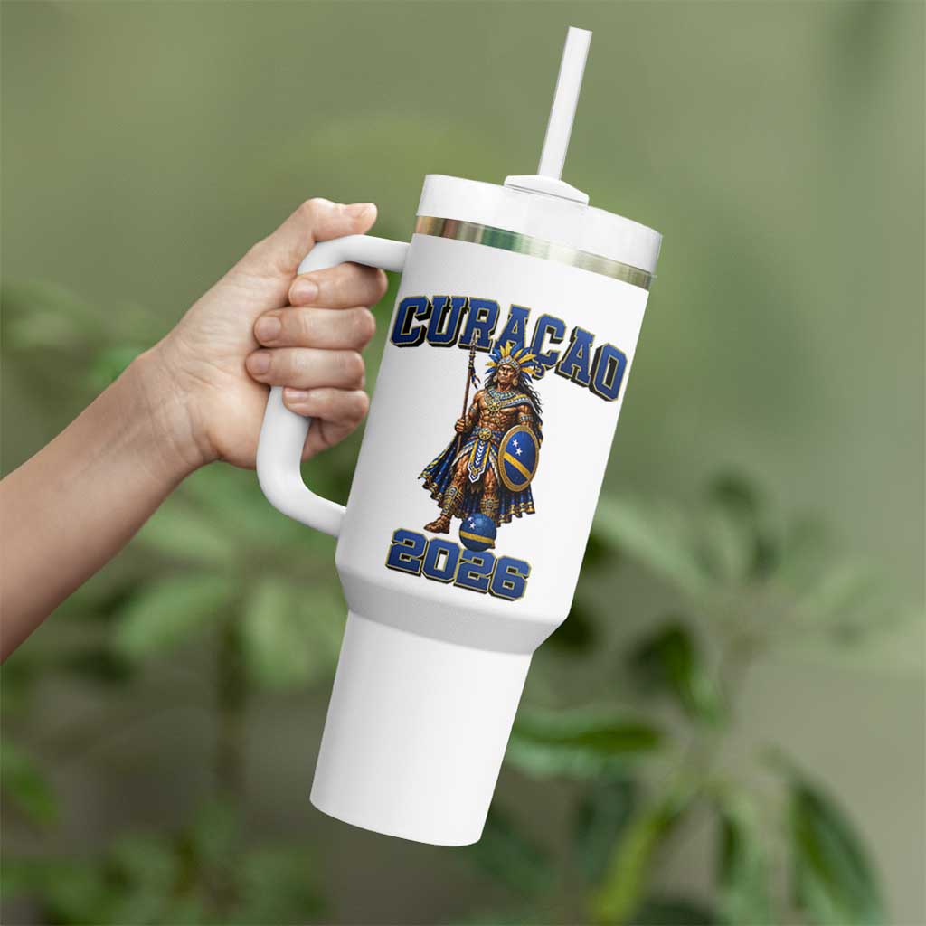 Curacao Warrior Football Fan Tumbler With Handle Proud Island Game Day Gift