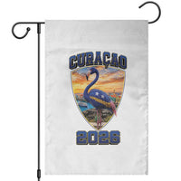 Funny Curacao Flamingo Soccer Lover Garden Flag Caribbean Island Gift