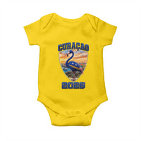 Funny Curacao Flamingo Soccer Lover Baby Onesie Caribbean Island Gift