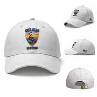 Funny Curacao Flamingo Soccer Lover Baseball Cap Caribbean Island Gift