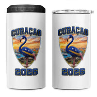 Funny Curacao Flamingo Soccer Lover 4 in 1 Can Cooler Tumbler Caribbean Island Gift