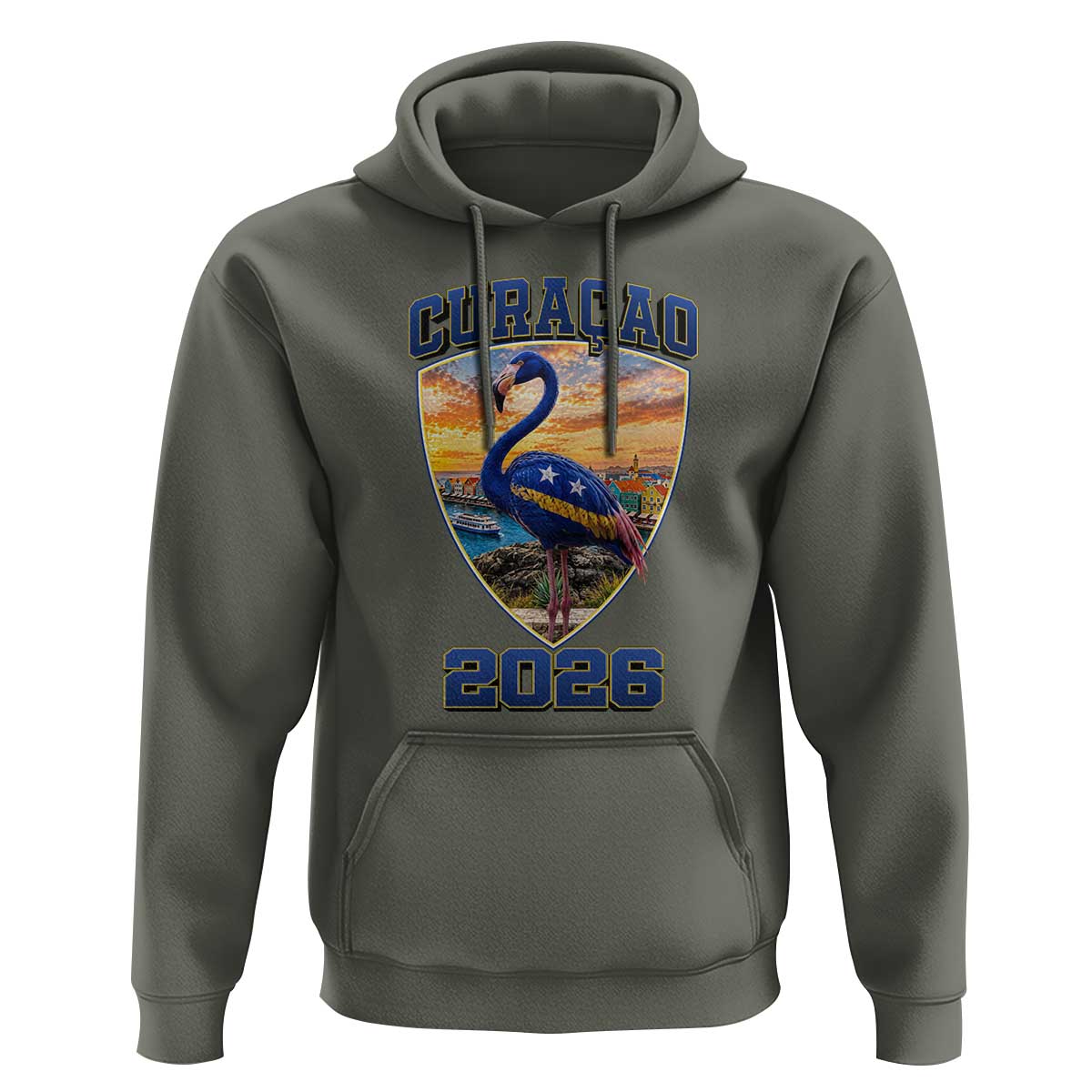 Funny Curacao Flamingo Soccer Lover Hoodie Caribbean Island Gift