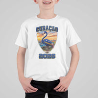 Funny Curacao Flamingo Soccer Lover T Shirt For Kid Caribbean Island Gift