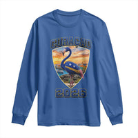 Funny Curacao Flamingo Soccer Lover Long Sleeve Shirt Caribbean Island Gift