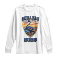 Funny Curacao Flamingo Soccer Lover Long Sleeve Shirt Caribbean Island Gift