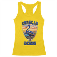 Funny Curacao Flamingo Soccer Lover Racerback Tank Top Caribbean Island Gift