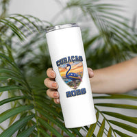 Funny Curacao Flamingo Soccer Lover Skinny Tumbler Caribbean Island Gift