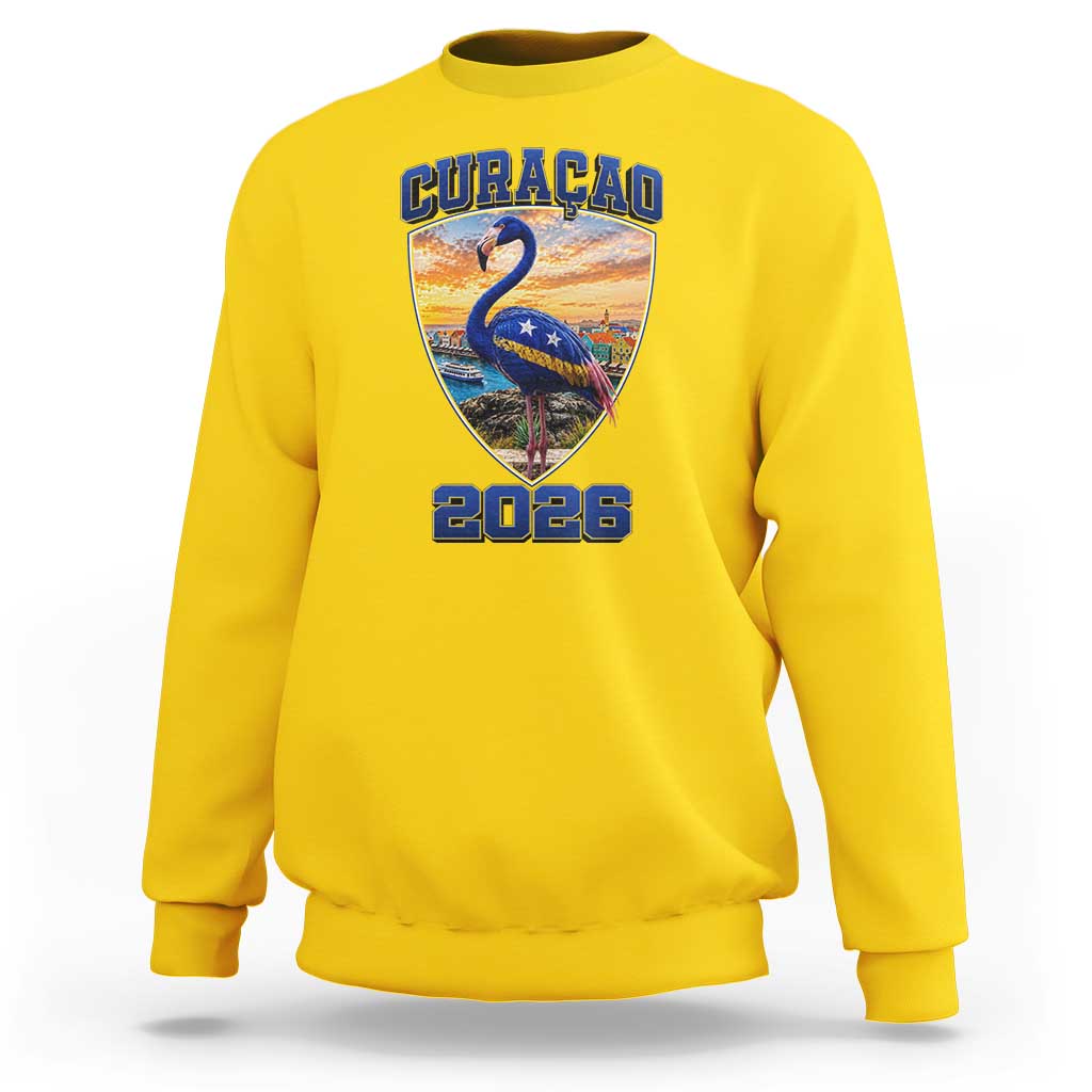 Funny Curacao Flamingo Soccer Lover Sweatshirt Caribbean Island Gift