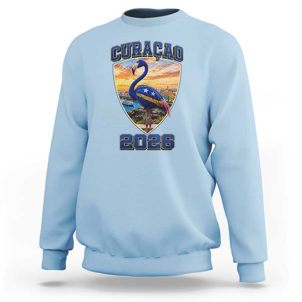Funny Curacao Flamingo Soccer Lover Sweatshirt Caribbean Island Gift