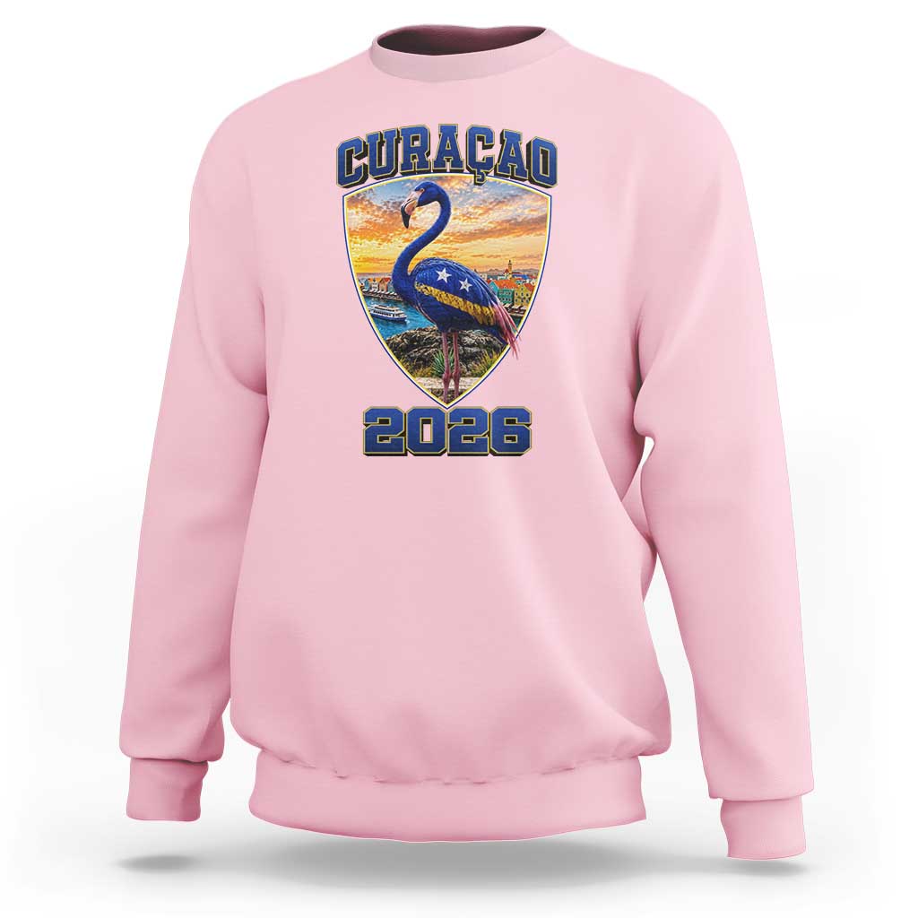 Funny Curacao Flamingo Soccer Lover Sweatshirt Caribbean Island Gift