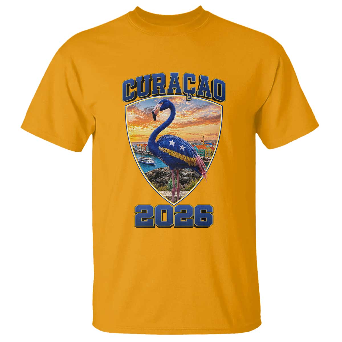 Funny Curacao Flamingo Soccer Lover T Shirt Caribbean Island Gift